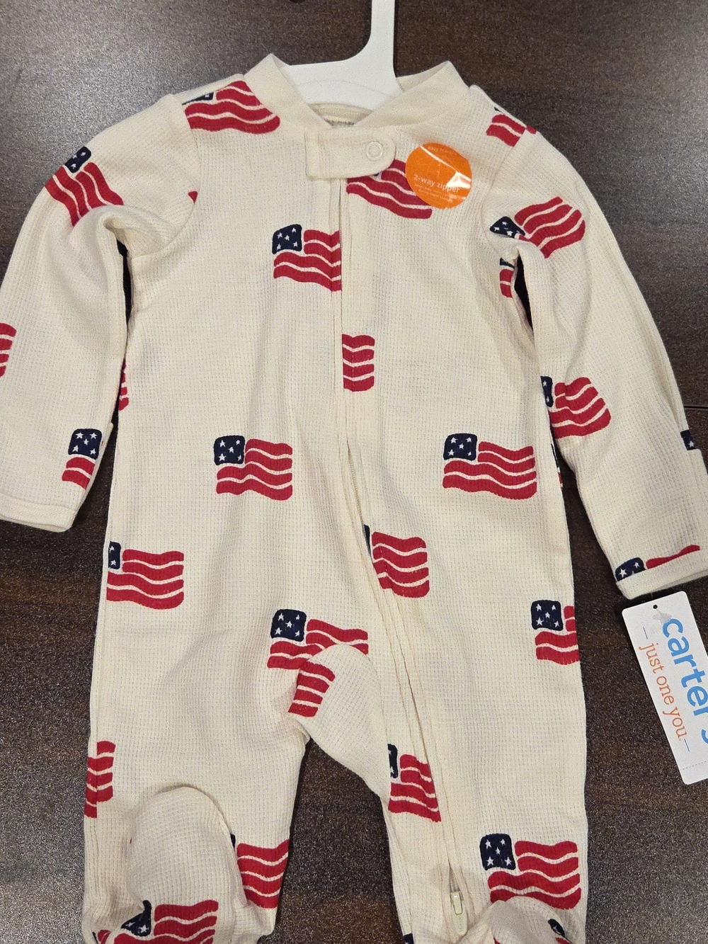 Carter's Flag Print Footie Baby 3M NWT
